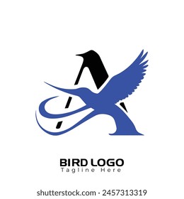 
Free Vector Simple and creative bird logo design , combination of letter A  and bird

