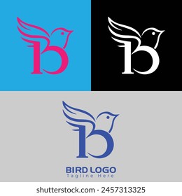 
Free Vector Simple and creative bird logo design , combination of letter B  and bird

