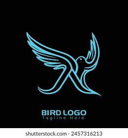 
Free Vector Simple and creative bird logo design , combination of letter and bird

