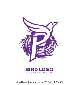 
Free Vector Simple and creative bird logo design , combination of letter and bird

