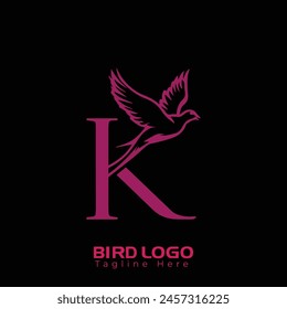 
Free Vector Simple and creative bird logo design , combination of letter and bird

