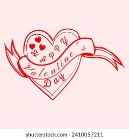 Free vector simple happy valentines Day greeting with love hearts