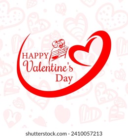 Free vector simple happy valentines Day greeting with love hearts