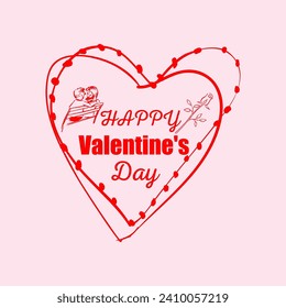 Free vector simple happy valentines Day greeting with love hearts