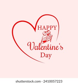 Free vector simple happy valentines Day greeting with love hearts