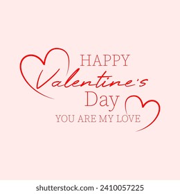 Gratuito vector simple feliz San Valentín Día de saludos con corazones de amor