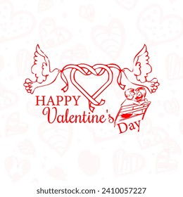 Free vector simple happy valentines Day greeting with love hearts