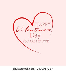 Free vector simple happy valentines Day greeting with love hearts