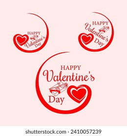 Free vector simple happy valentines Day greeting with love hearts