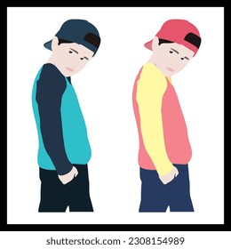Free vector Slylish Boy Character design.