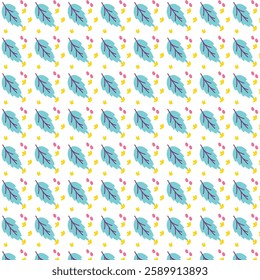  Free vector small color flowers pattern with leaf
