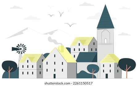 Free vector small town concept illustration