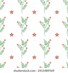 Free vector small winter flowers pattern design.