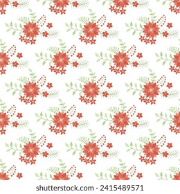 Free vector small winter flowers pattern design.