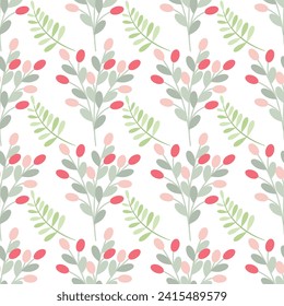 Free vector small winter flowers pattern design.