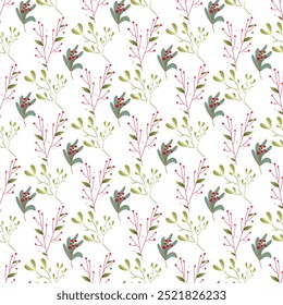 Free vector small winter flowers pattern design.