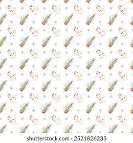 Free vector small winter flowers pattern design.