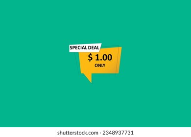 Free vector special dollar one only deal and sale banner illustration