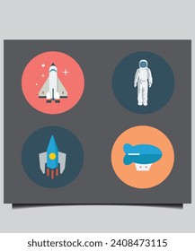 Free vector startup rocket with business icons