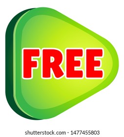 Free. Vector Sticker With Green Background. Free Label Vector. Free Stamp.  