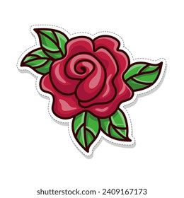 Free vector, sticker illustration, blooming roses