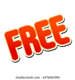 Free. Vector Sticker with Red Design Element. Free Label Vector. 