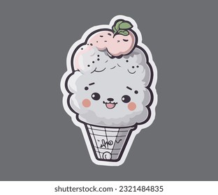 Free vector a sticker template of cat cartoon character, cat, cat