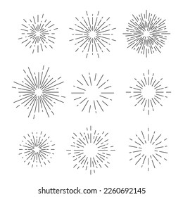 Free vector sunburst vector set on white