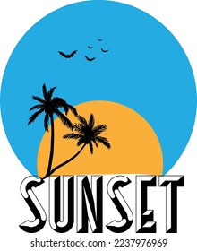 Diseño de color libre vectorial de atardecer 