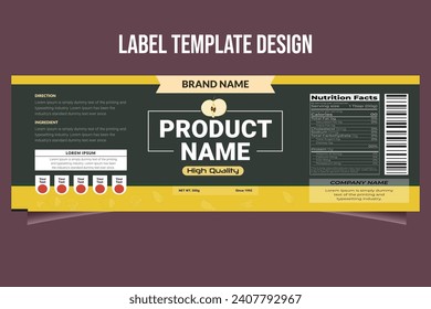 Free Vector Supplement Product Packaging Label template Design