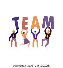 Free vector teamwork cartoon set and design