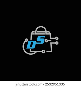 Free Vector Technology Logo With Letter DS