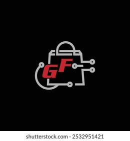 Free Vector Technology Logo With Letter GF