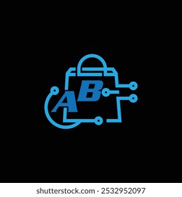 Free Vector Technology Logo With Letter AB