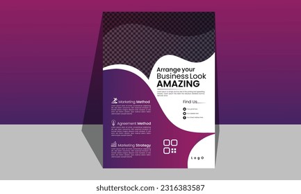 Free vector template abstract business flyer. Modern digital marketing agency flyer template. Free vector vertical business flyer template.