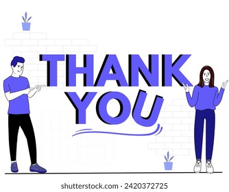 Free vector thank you concept flat illustration