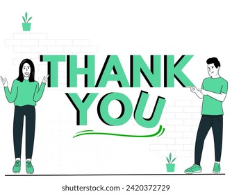 Free vector thank you concept flat illustration