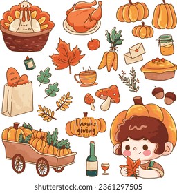 Free vector thanksgiving background hand drawn design
