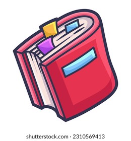 Marcadores de libros gruesos de vectores libres con marcas, herramientas para la vida cotidiana
