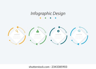 Free vector timeline infographic template. Flat timeline infographic template with shadow effect.