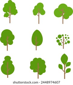 Free Vector tree types in flat design