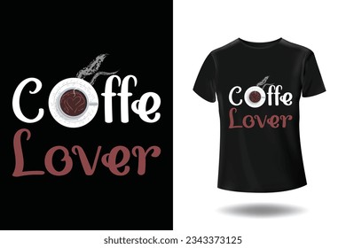 Free vector trendy coffee t-shirt design, vintage typography and lettering art, retro slogan