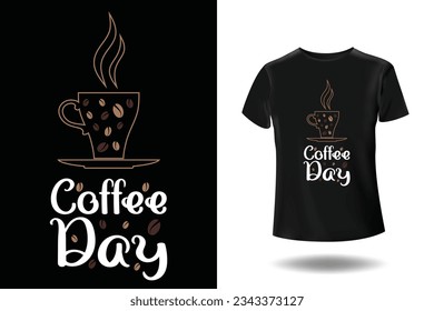Free vector trendy coffee t-shirt design, vintage typography and lettering art, retro slogan