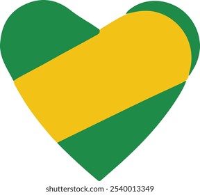 Etiqueta de símbolo de logotipo de forma de corazón de diseño de moda de Vector gratis amarillo y verde
