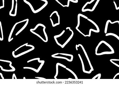 Free vector trendy hand drawn minimal background and abstract shapes seamless pattern