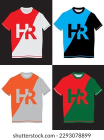Free vector t-shirt with HR icon in 4 color