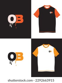 Free vector t-shirt with OB icon in 2 color