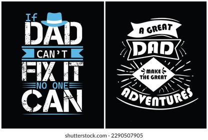 Free vector and typography father's day t shirt design bundle.