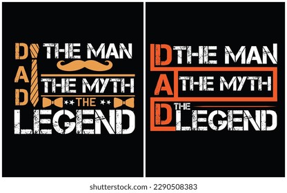 Free vector and typography father's day t shirt design.