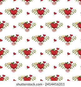 Free vector valentine flowers pattern design.